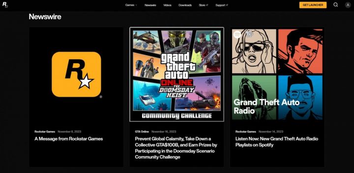 Rockstar Games обновила дизайн своего сайта